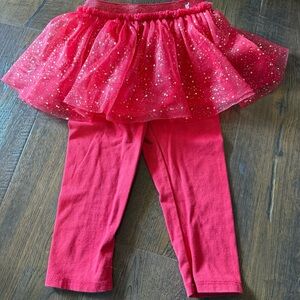 Toddler Girl Red and Gold Tutu Christmas / Holiday / Valentines Leggings